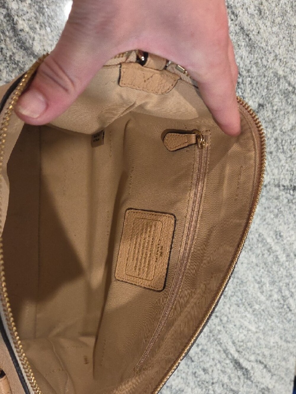 Coach Pebble Leather Tote in Camel Tan - Picture 6 of 9